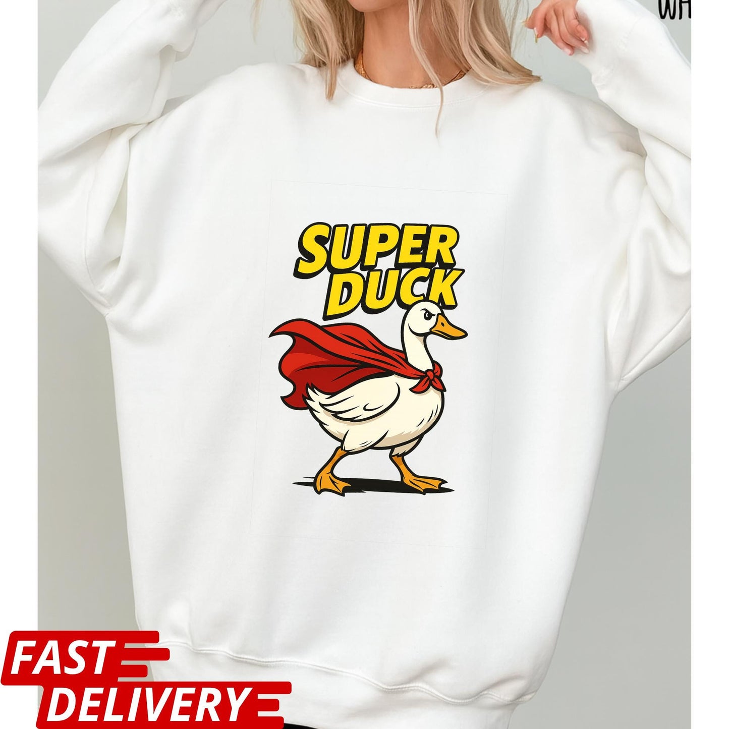 Super Duck Shirt, Funny Cartoon Duck T-Shirt, Superhero Animal Graphic Tee, Cute Comic Duck Tee, Gift for Duck Lovers, Silly Animal Shirt