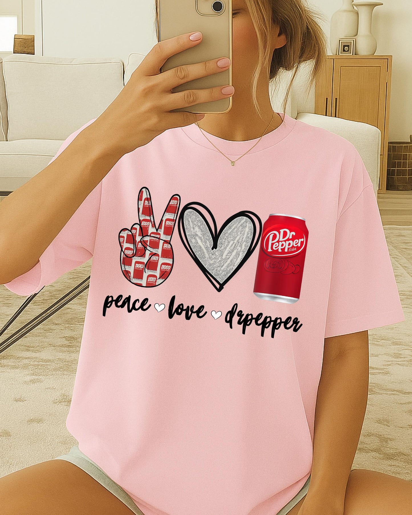 Peace Love Dr Pepper Shirt: Retro Soda Lover Graphic Tee, Funny Soda Graphic Tee, Retro Drink Lover T Shirt