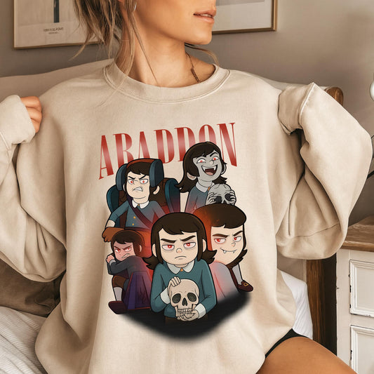 Abaddon Shirt, Haunted Hotel Cartoon T Shirt, Dark Gothic Graphic Tee, Spooky Demon Illustration, Unisex Meme Shirt