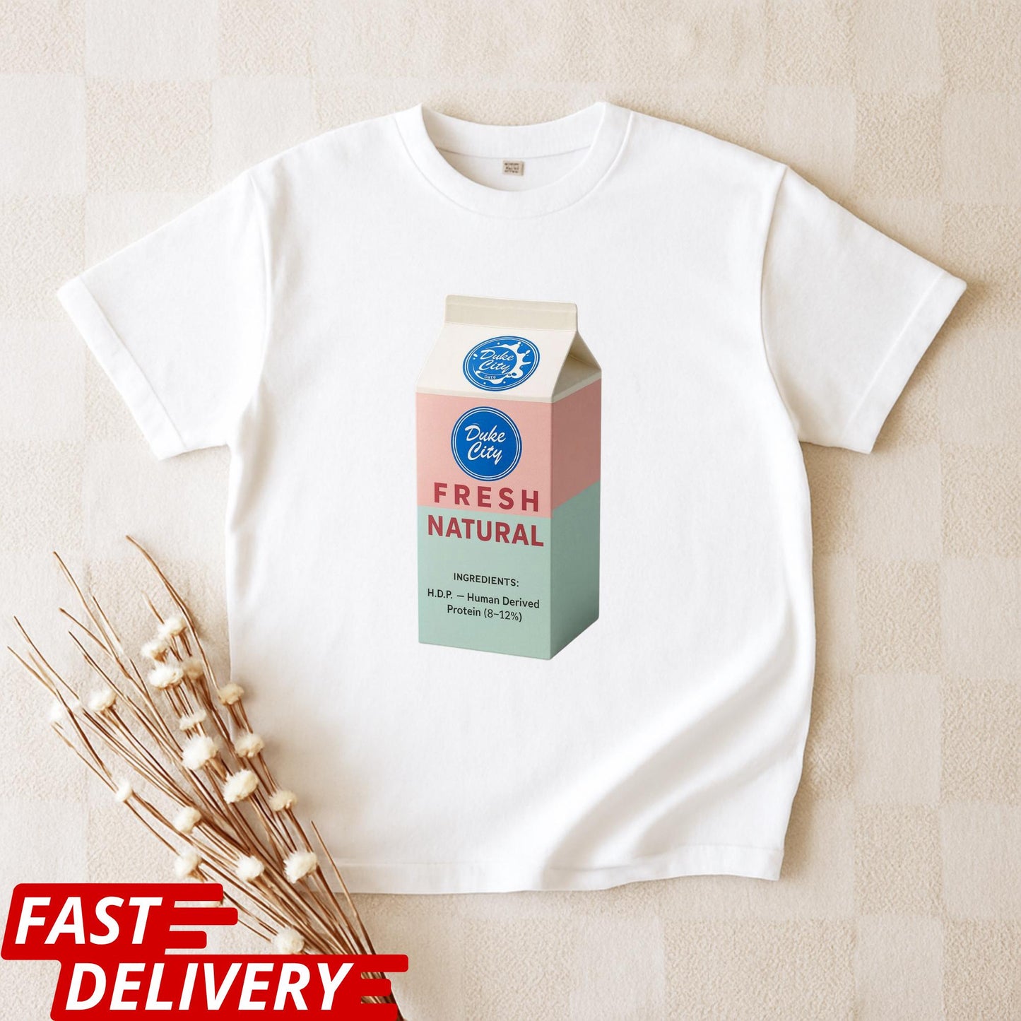 Pluribus HDP Milk Carton T-Shirt, Human-Derived Protein (HDP) Design, Pluribus Series Fan Shirt, John Cena Cameo Tee, Dark Sci-Fi TV Shirt