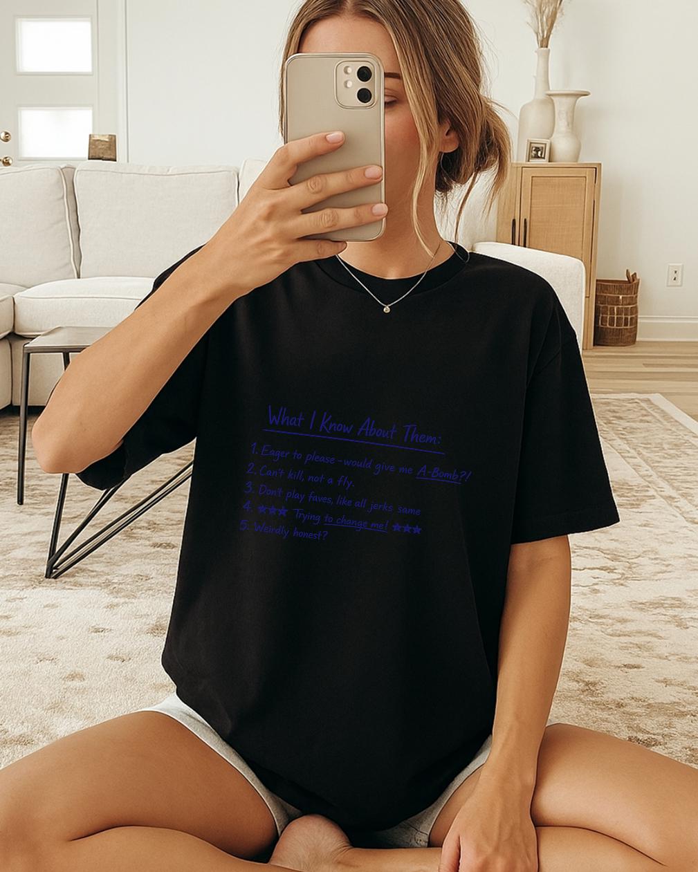 Pluribus Carol Quote Shirt, What I Know About Them Tee, Dark Humor Sci Fi Fan Shirt, Minimal Quote T Shirt