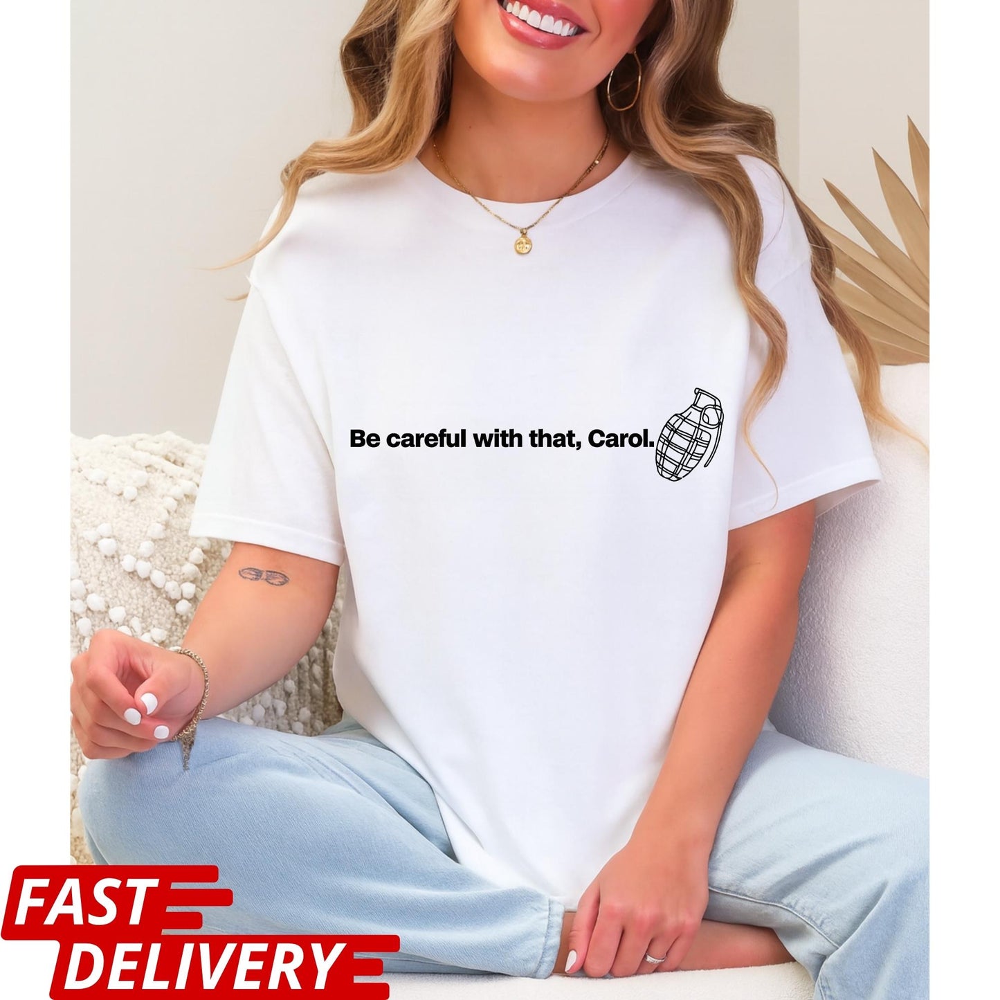 Be Careful With That Carol Shirt, Pluribus Quote T-Shirt, Iconic Pluribus Scene Tee, Sci-Fi Cult Series Quote Shirt