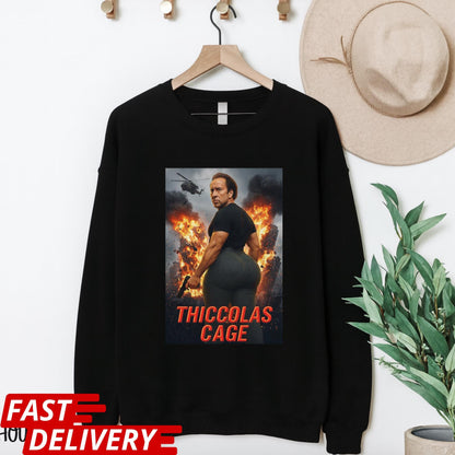Thiccolas Cage Meme T-Shirt, Thiccolas Cage Shirt, Funny Action Movie Meme Tee, Nicolas Cage T Shirt, Raunchy Gag Gift for Celeb Fans