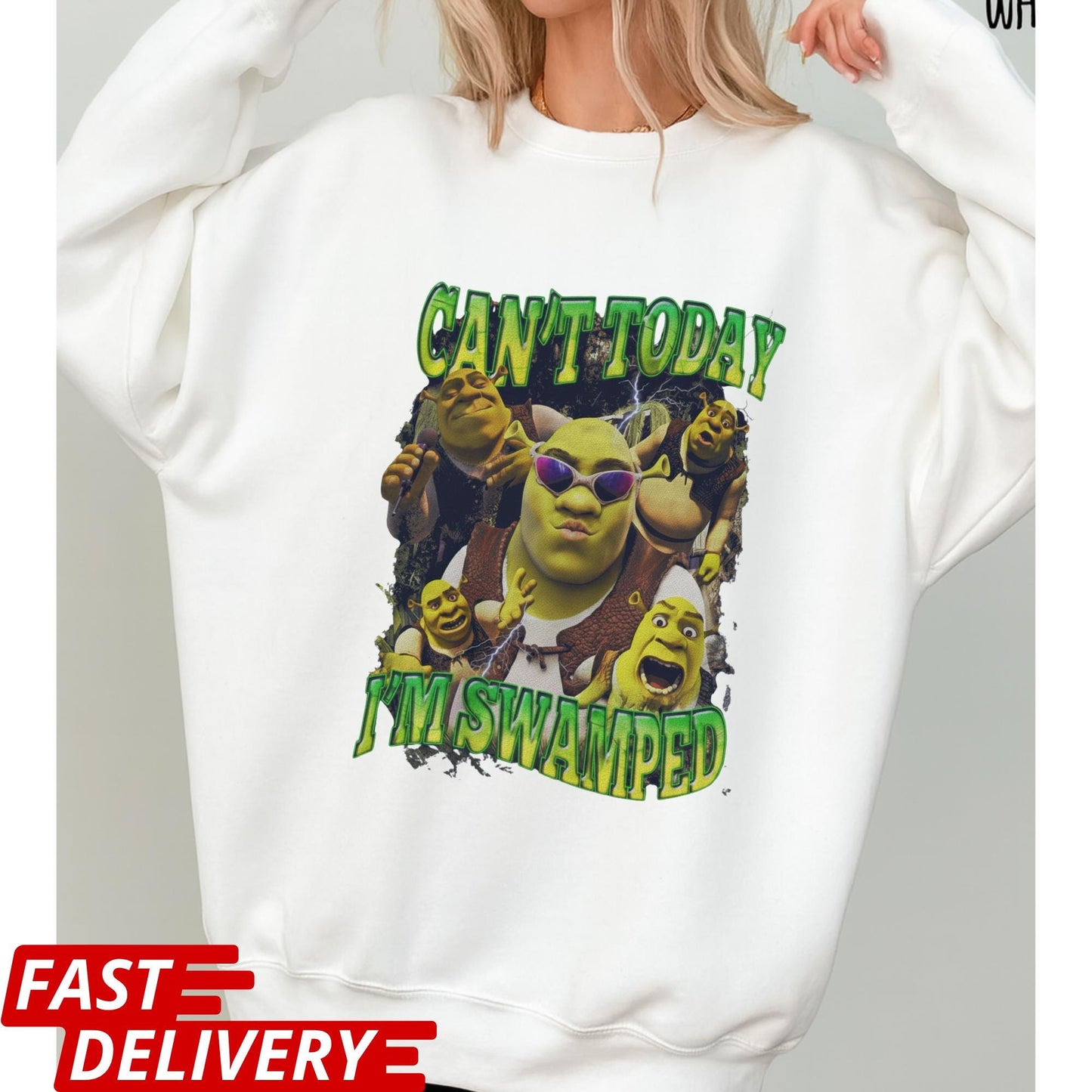 Funny Shrek Meme Shirt: Can't Today I'm Swamped, Funny Meme Shirt, Can't Today I'm Swamped Tee, Chaotic Humor Graphic Tee, Cartoon T-Shirt