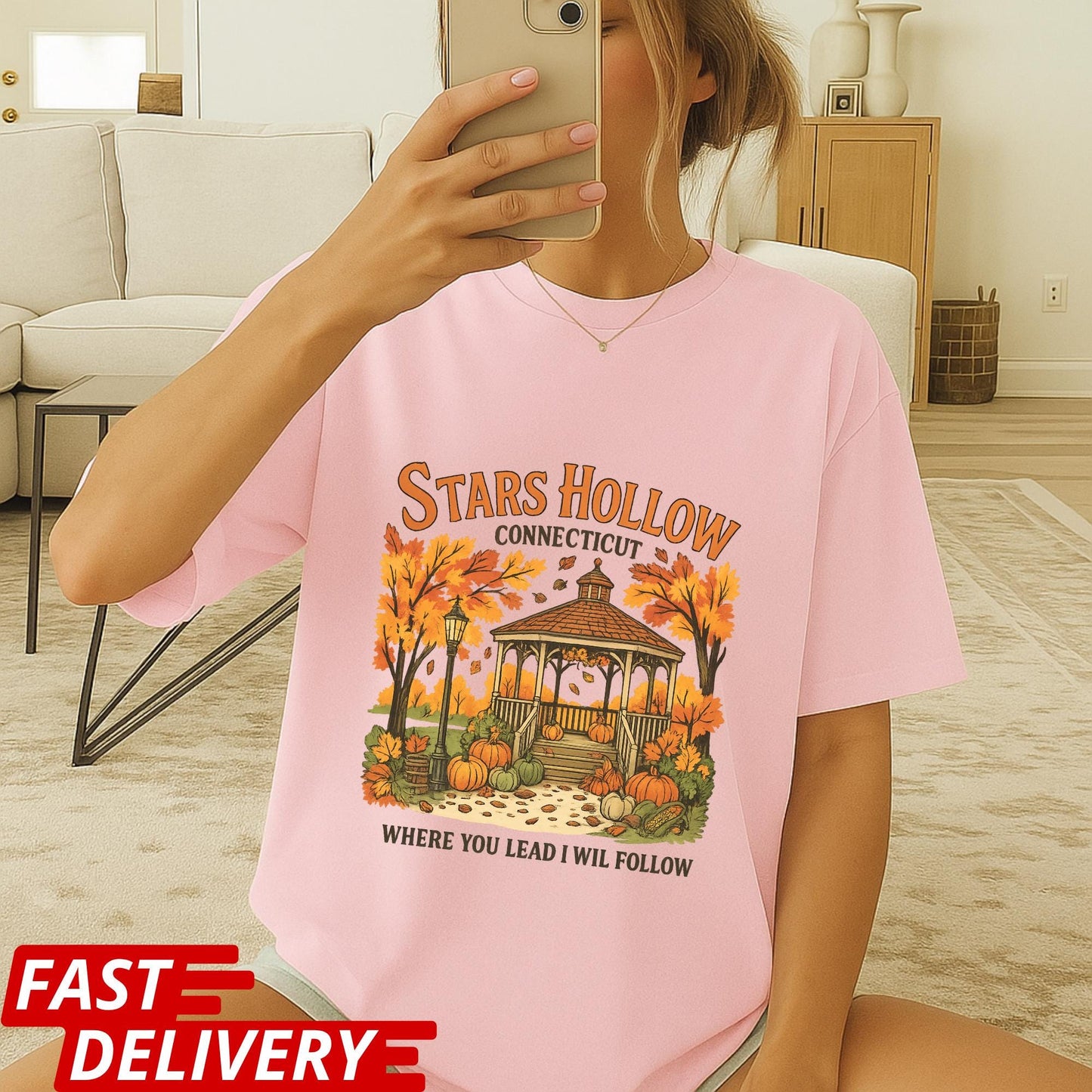 Stars Hollow Shirt, Gilmore Girls Fall T-Shirt, Cozy Autumn Tee, Town Gazebo Scene, TV Show Fan Merch, Pumpkin Spice Vibes, Connecticut Tee