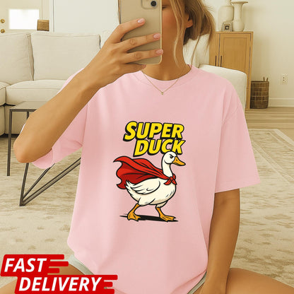 Super Duck Shirt, Funny Cartoon Duck T-Shirt, Superhero Animal Graphic Tee, Cute Comic Duck Tee, Gift for Duck Lovers, Silly Animal Shirt