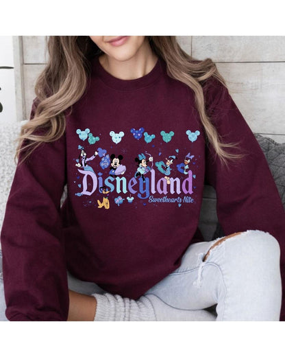 Disneyland Valentine’s Day Sweatshirt, Mickey and Friends Shirt, Disney Sweethearts Nite Sweater, Retro Disneyland Valentine Hoodie