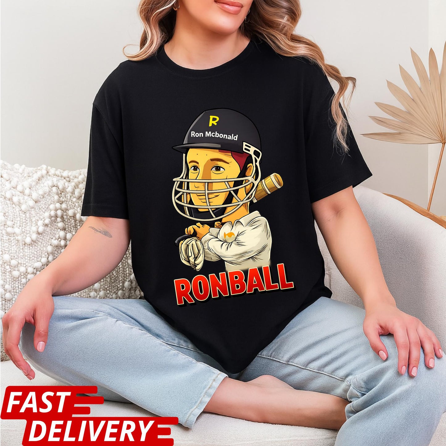Ronball Shirt, Ron Mcbonald Cricket T Shirt, Funny Cricket Player Tee, Sports Parody Graphic Shirt, Unisex Statement Tee
