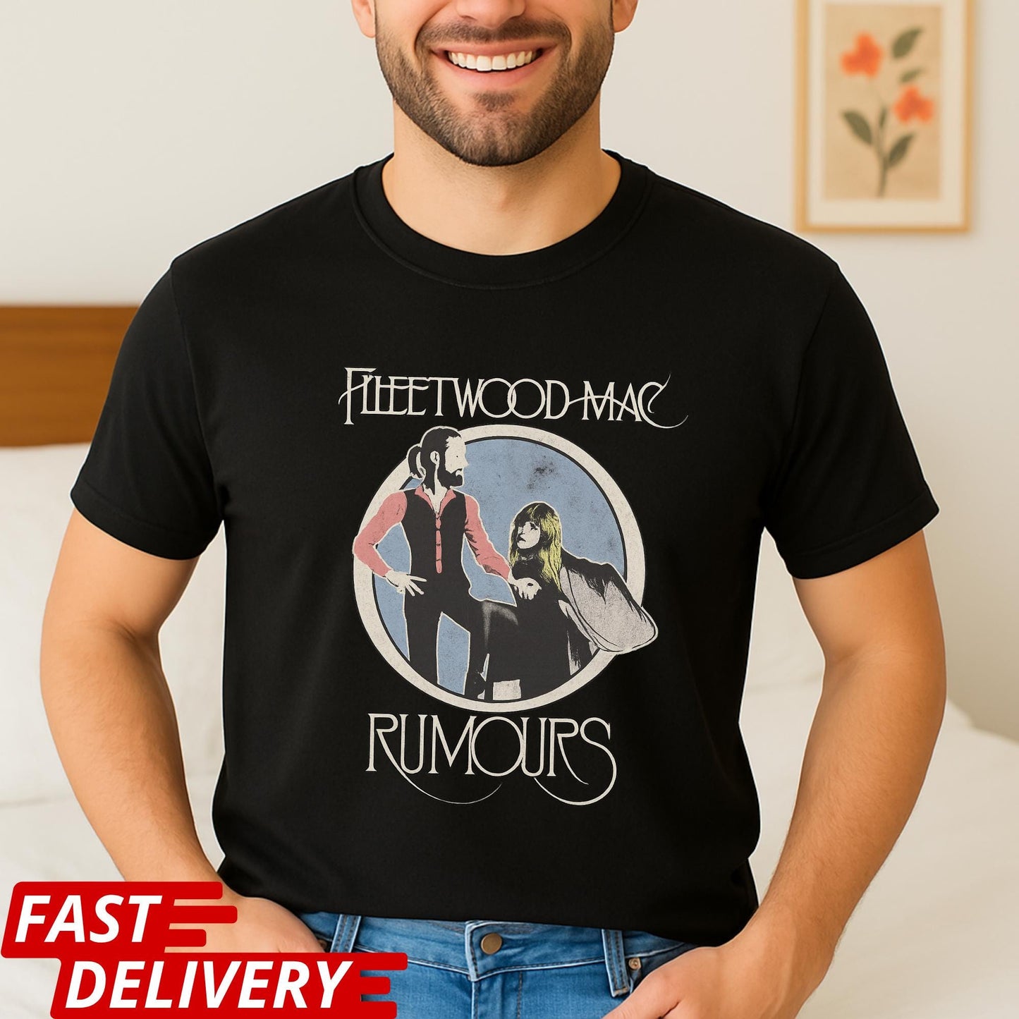 Fleetwood Mac Rumours Shirt, Vintage Rock Band T-Shirt, Retro 70s Music Tee, Classic Album Graphic Tee, Unisex Boho Concert Shirt