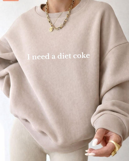 I Need A Diet Coke Sweatshirt, Diet Coke Bottles, Gift for Diet Coke Lover, Soda Gift Crewneck, Funny Gift Sweatshirt Soda Lover, Funny Coke