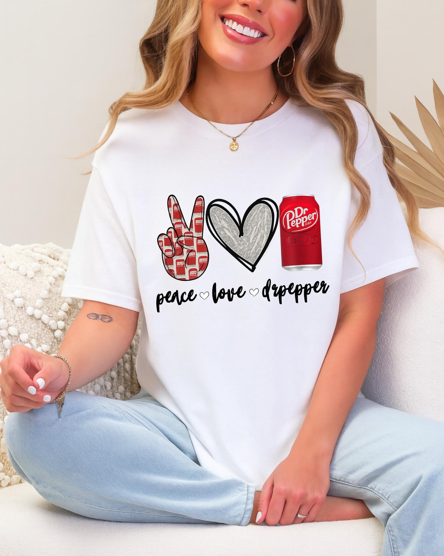 Peace Love Dr Pepper Shirt: Retro Soda Lover Graphic Tee, Funny Soda Graphic Tee, Retro Drink Lover T Shirt