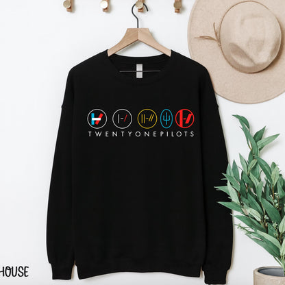 Twenty One Pilots Shirt, Band Logo Symbols Tee, TØP Graphic T Shirt, Music Fan Merchandise Top, Alternative Rock Aesthetic Tee