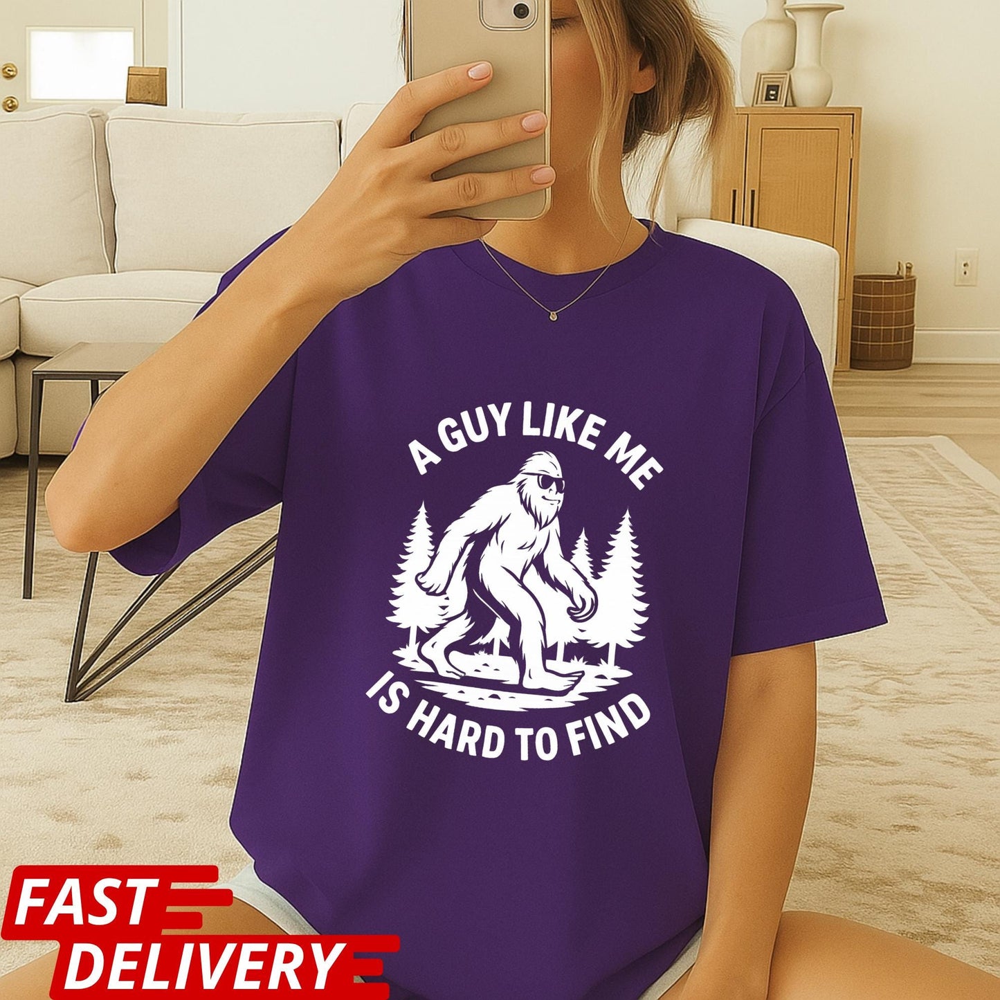 A Guy Like Me Is Hard to Find Shirt, Funny Bigfoot T-Shirt, Sasquatch Tee, Retro Camping Shirt, Outdoorsmen Gift, CottonBody Graphic Tee