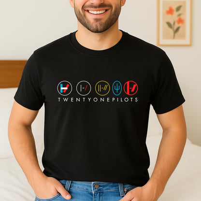 Twenty One Pilots Shirt, Band Logo Symbols Tee, TØP Graphic T Shirt, Music Fan Merchandise Top, Alternative Rock Aesthetic Tee