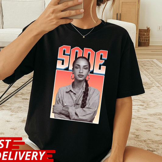 Sade Graphic Shirt, Sade Portrait T Shirt, Retro Soul Music Tee, Vintage Style Sade Shirt, Unisex Statement Graphic Tee
