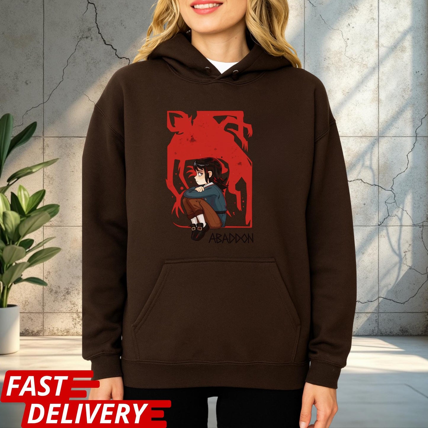 Haunted Hotel Abaddon Cartoon Inspired Custom T-shirt Dark Anime Horror Tee, Gothic Demon Graphic Shirt, Occult Art Aesthetic TShirt