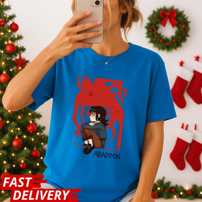 Haunted Hotel Abaddon Cartoon Inspired Custom T-shirt Dark Anime Horror Tee, Gothic Demon Graphic Shirt, Occult Art Aesthetic TShirt