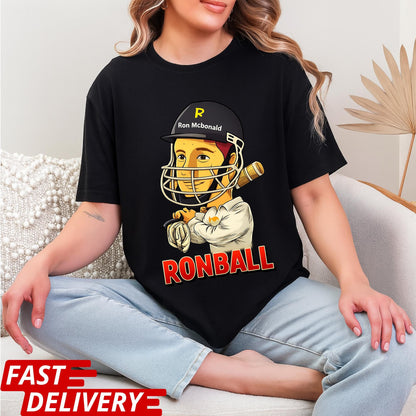 Ronball Shirt, Ron Mcbonald Cricket T Shirt, Funny Cricket Player Tee, Sports Parody Graphic Shirt, Unisex Statement Tee