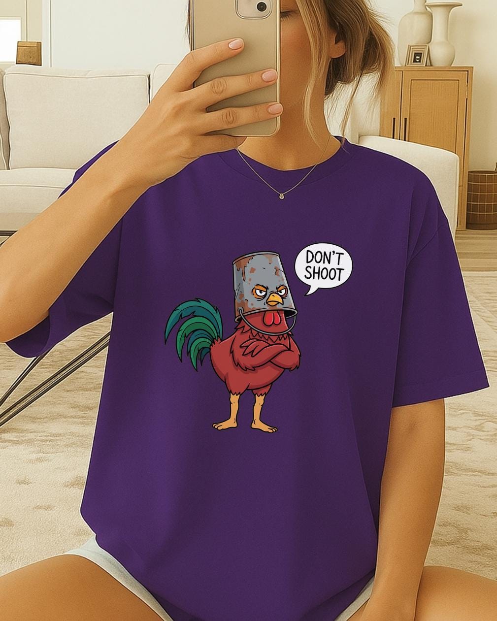 Arc Raiders Funny T Shirt, Don’t Shoot Gamer Meme Tee, Arc Raiders Chicken Shirt, Sarcastic Arcade Graphic TShirt, Unisex Gamer Tee