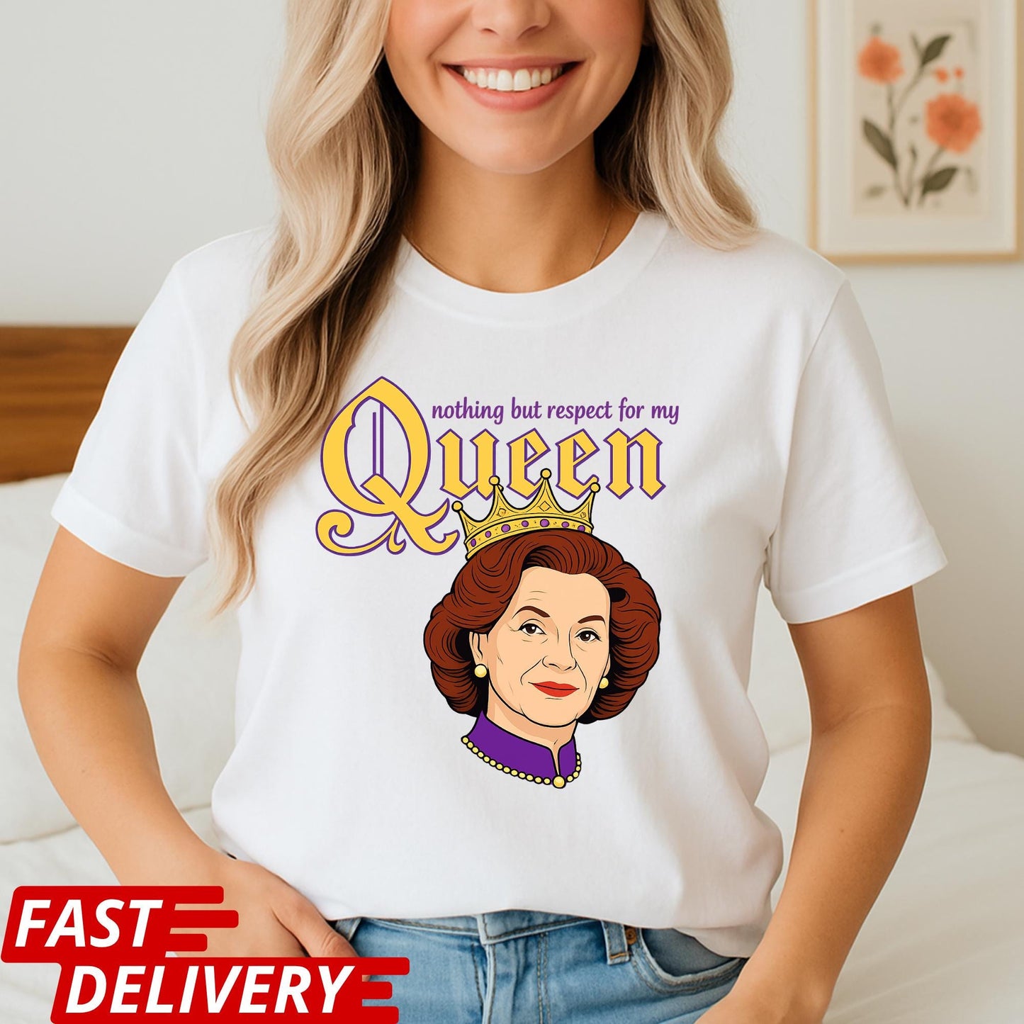 Emily Gilmore Shirt, Gilmore Girls Fan Tee, Retro Queen Graphic T-Shirt, Nothing But Respect for My Queen, Funny TV Show Merch Top