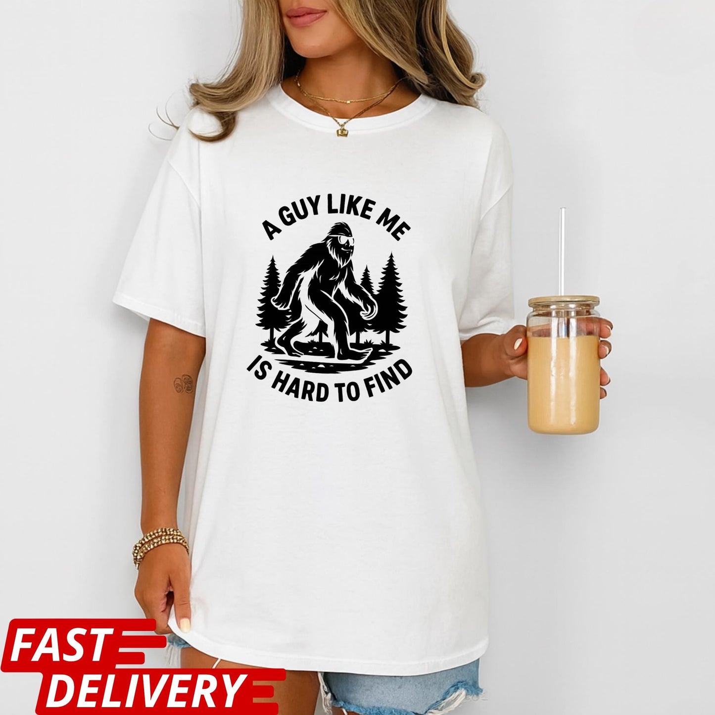 A Guy Like Me Is Hard to Find Shirt, Funny Bigfoot T-Shirt, Sasquatch Tee, Retro Camping Shirt, Outdoorsmen Gift, CottonBody Graphic Tee