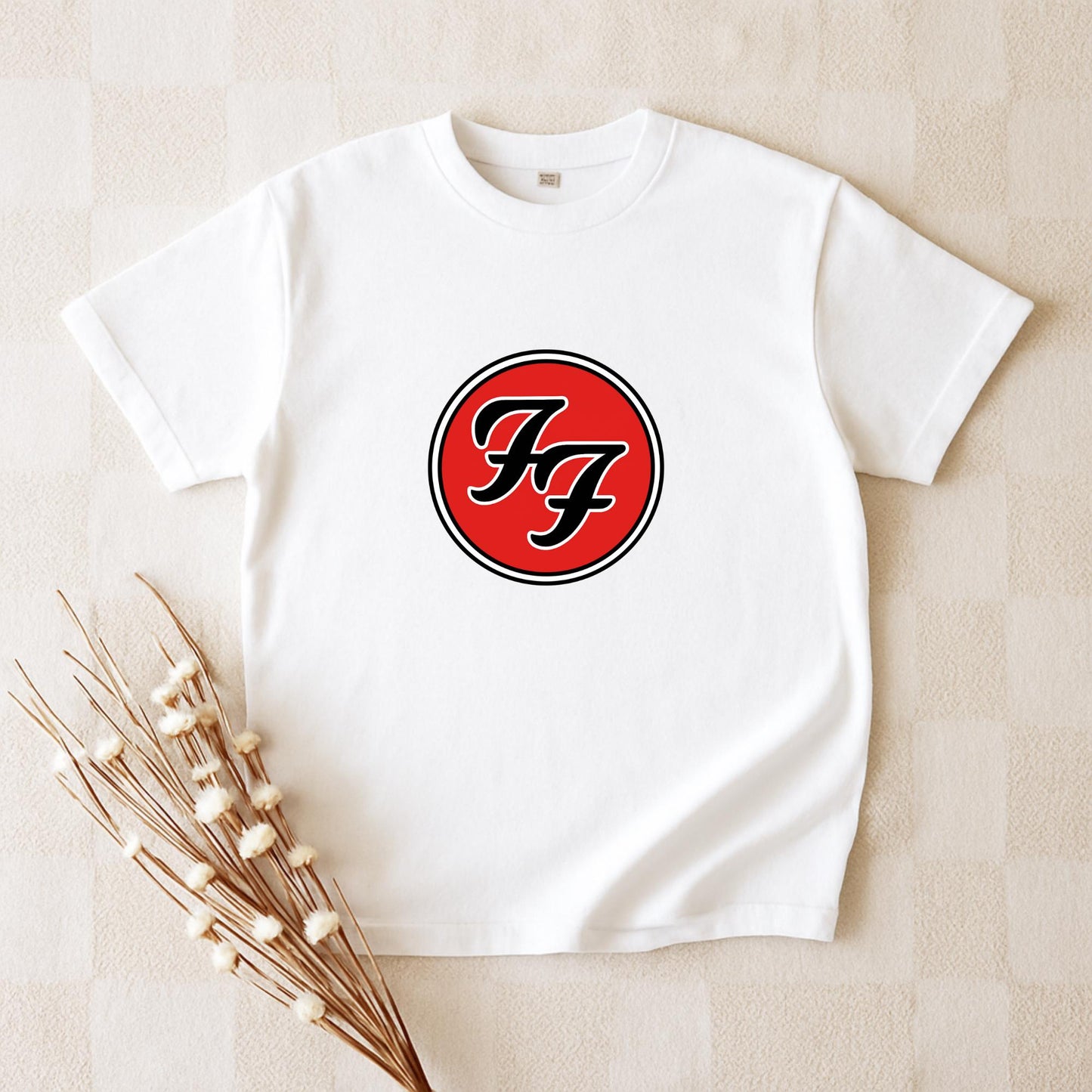 Iconic Rock Band Logo T-Shirt, Grunge Music Fan Tee, Vintage Style Concert Shirt, Foo Fighters Inspired Merch, FF Circle Tee, Unisex Gift
