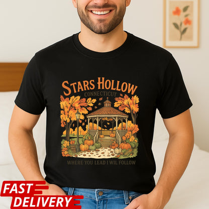 Stars Hollow Shirt, Gilmore Girls Fall T-Shirt, Cozy Autumn Tee, Town Gazebo Scene, TV Show Fan Merch, Pumpkin Spice Vibes, Connecticut Tee