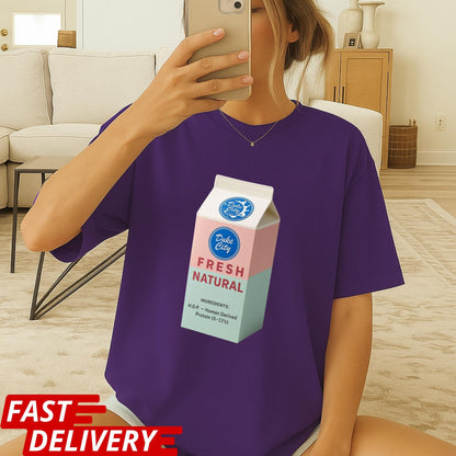 Pluribus HDP Milk Carton T-Shirt, Human-Derived Protein (HDP) Design, Pluribus Series Fan Shirt, John Cena Cameo Tee, Dark Sci-Fi TV Shirt