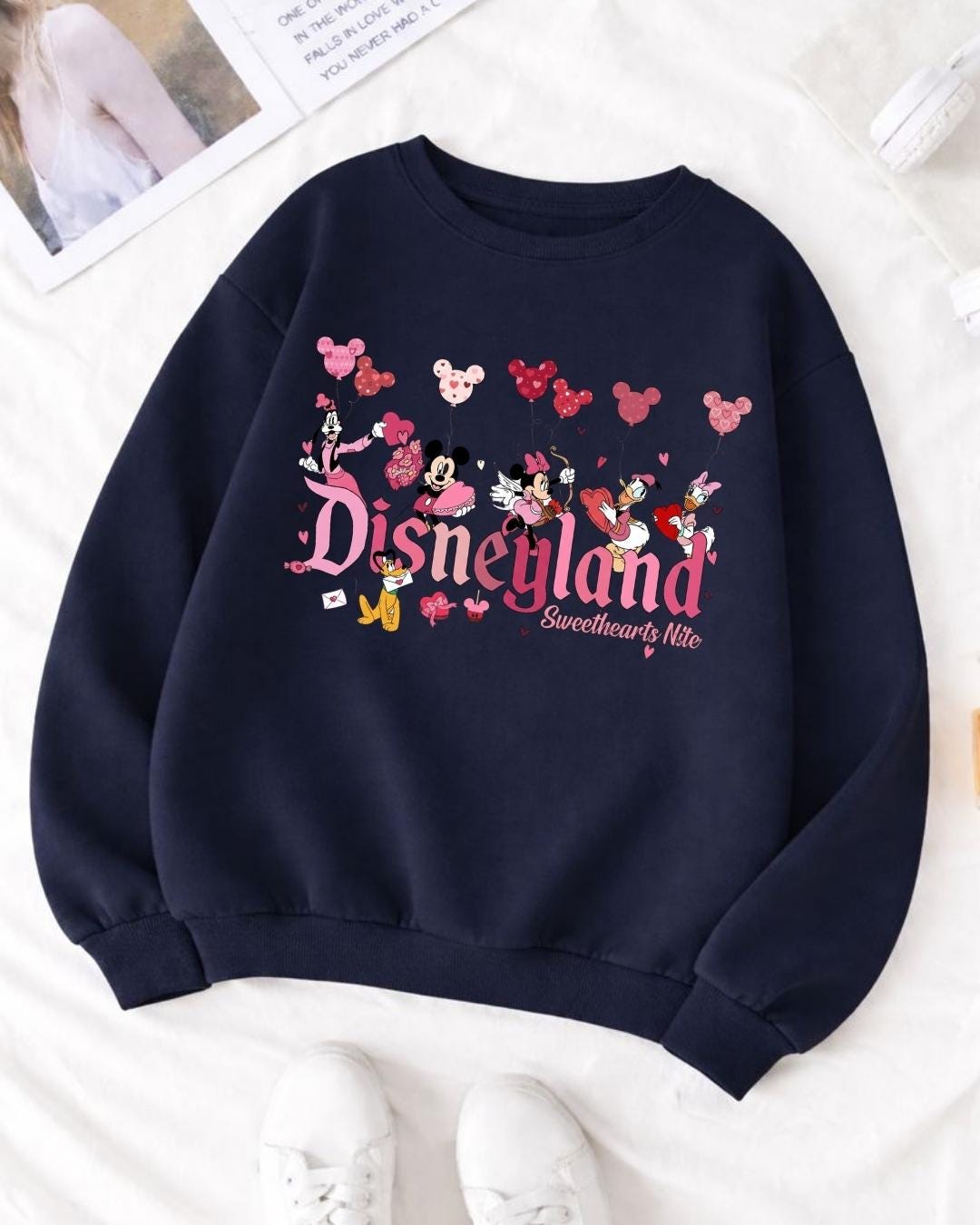 Disneyland Valentines Day Tshirt, Mickey and Friends Shirt, Disney Sweethearts Sweater, Retro Disneyland Valentine's Hoodie
