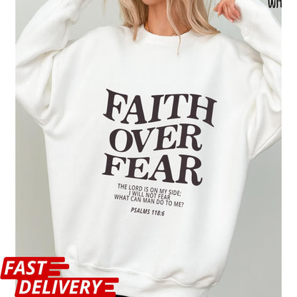 Faith Over Fear Shirt, Christian Scripture Tee, Bible Verse Psalms 118:6 Shirt, Inspirational Jesus Shirt, Religious Gift Tee