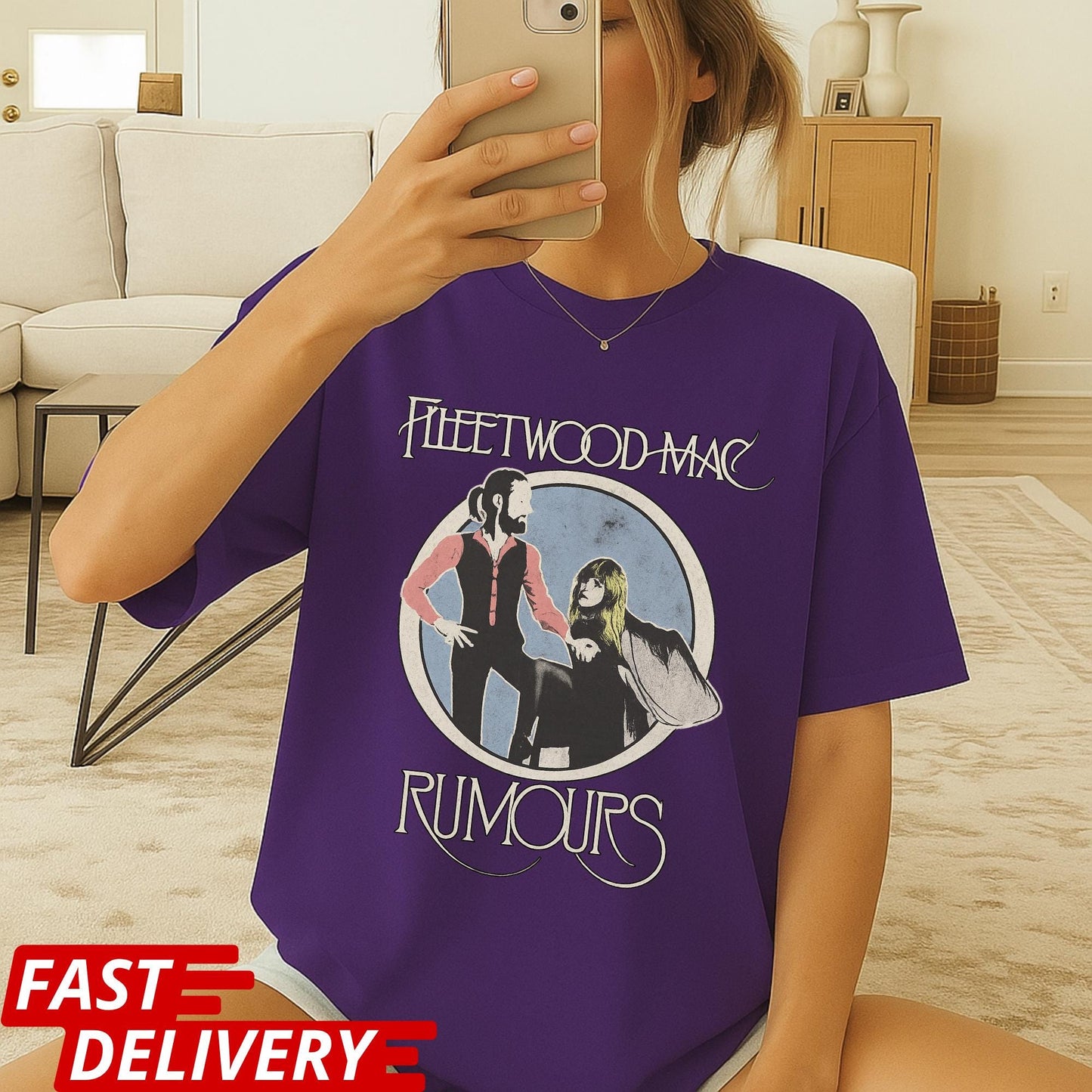 Fleetwood Mac Rumours Shirt, Vintage Rock Band T-Shirt, Retro 70s Music Tee, Classic Album Graphic Tee, Unisex Boho Concert Shirt