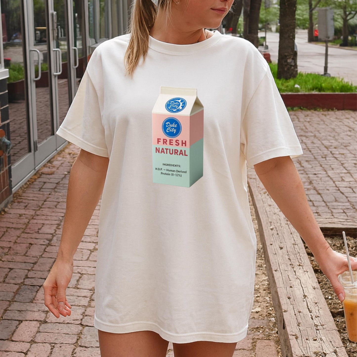 Pluribus HDP Milk Carton T-Shirt, Human-Derived Protein (HDP) Design, Pluribus Series Fan Shirt, John Cena Cameo Tee, Dark Sci-Fi TV Shirt