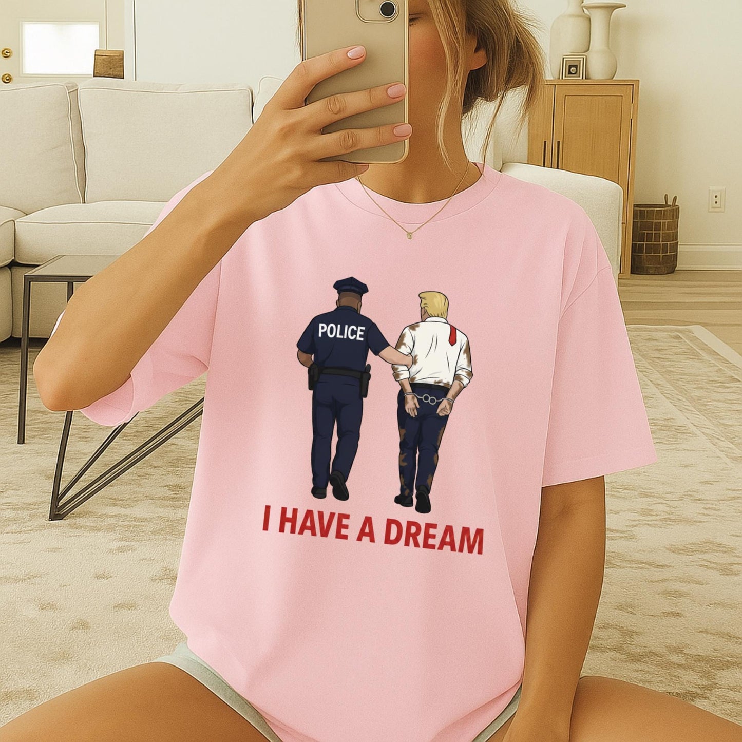 Anti Trump T-Shirt, Funny Political Satire Tee, I Have a Dream Parody Shirt, Anti Trump Gift, Police Cartoon Graphic Tee, Political Tee