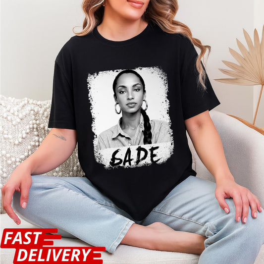 Sade Portrait Shirt, Sade Inspired Graphic Tee, Retro Soul Music T Shirt, Black White Aesthetic Tee, Unisex Statement Shirt