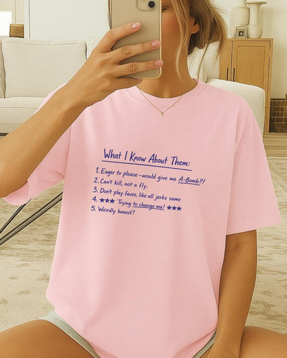 Pluribus Carol Quote Shirt, What I Know About Them Tee, Dark Humor Sci Fi Fan Shirt, Minimal Quote T Shirt