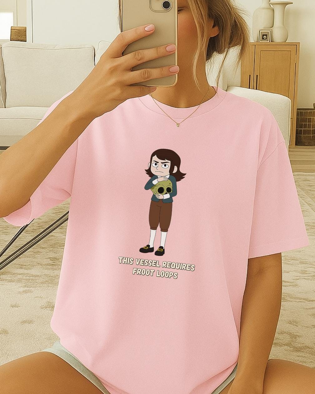 High Prince Of The Black Realm, This Vessel Requires Fruit Loops Tee, Haunted Hotel Abaddon Cartoon Inspired Custom T-shirt Dark Horror Tee