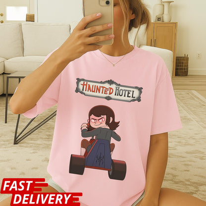 Haunted Hotel Abaddon Shirt, Funny Demon Cartoon T Shirt, Dark Humor Graphic Tee, Unisex Gothic Meme Shirt