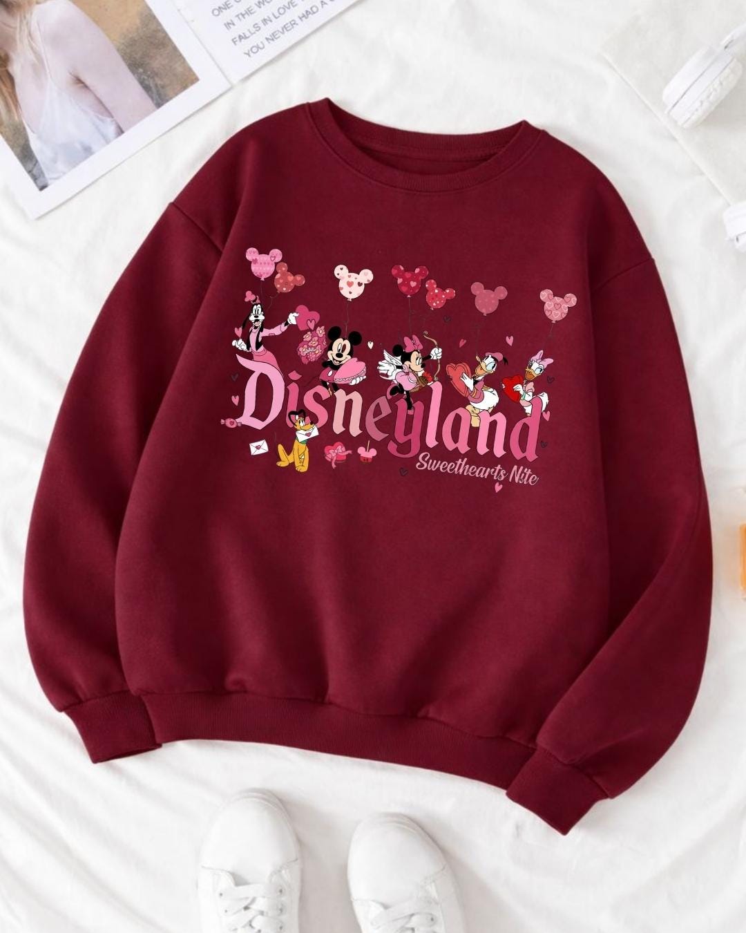Disneyland Valentines Day Tshirt, Mickey and Friends Shirt, Disney Sweethearts Sweater, Retro Disneyland Valentine's Hoodie