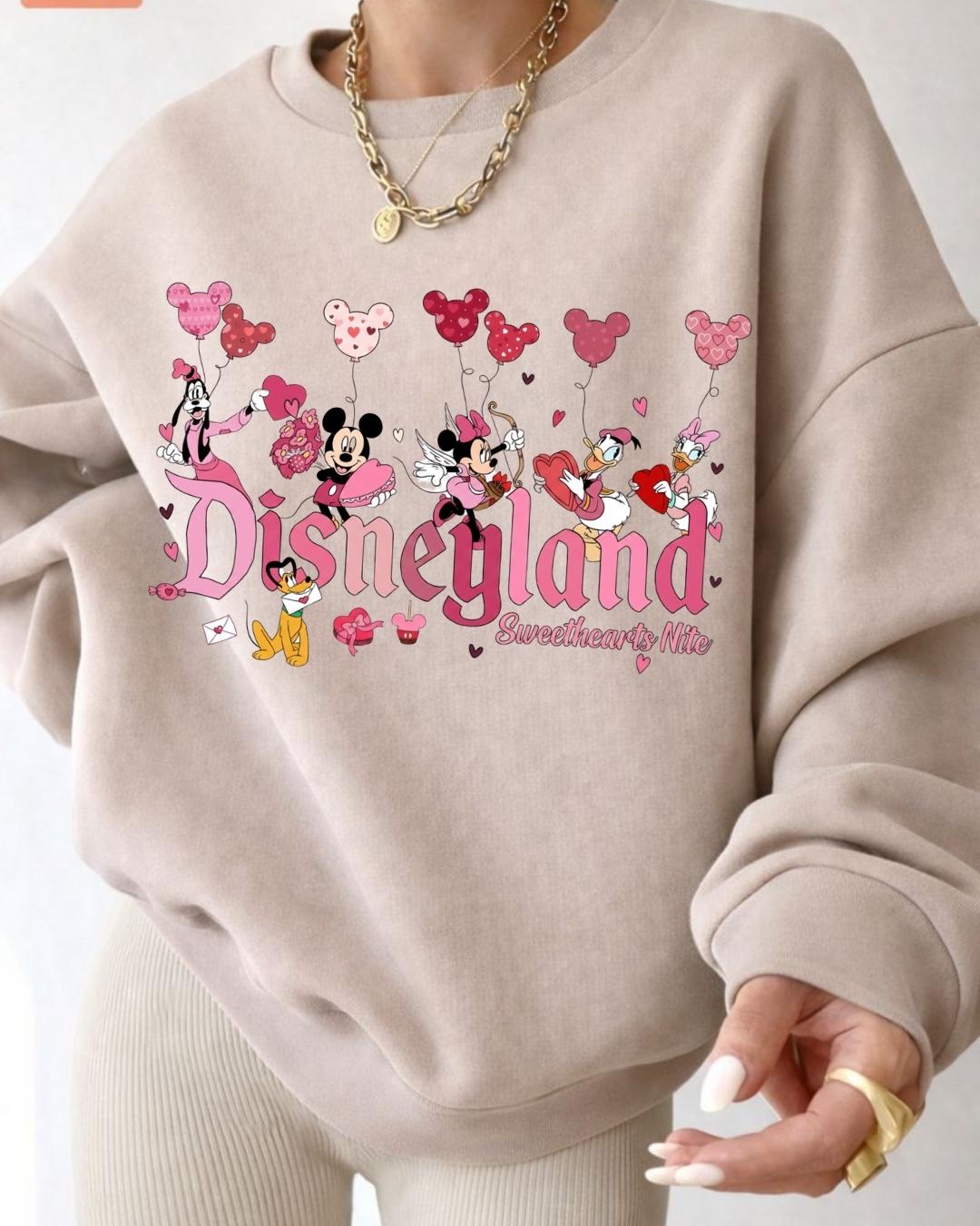 Disneyland Valentines Day Tshirt, Mickey and Friends Shirt, Disney Sweethearts Sweater, Retro Disneyland Valentine's Hoodie