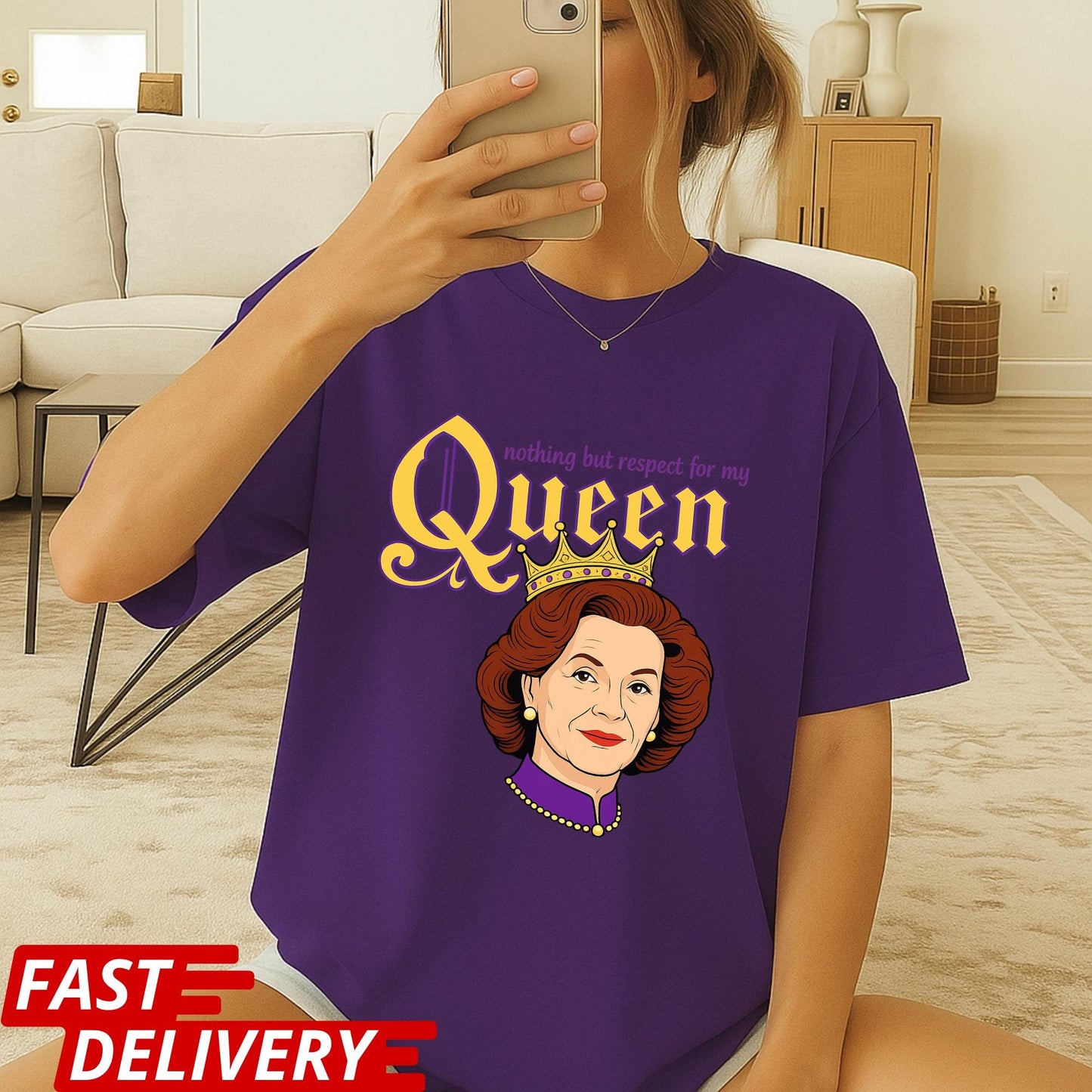 Emily Gilmore Shirt, Gilmore Girls Fan Tee, Retro Queen Graphic T-Shirt, Nothing But Respect for My Queen, Funny TV Show Merch Top