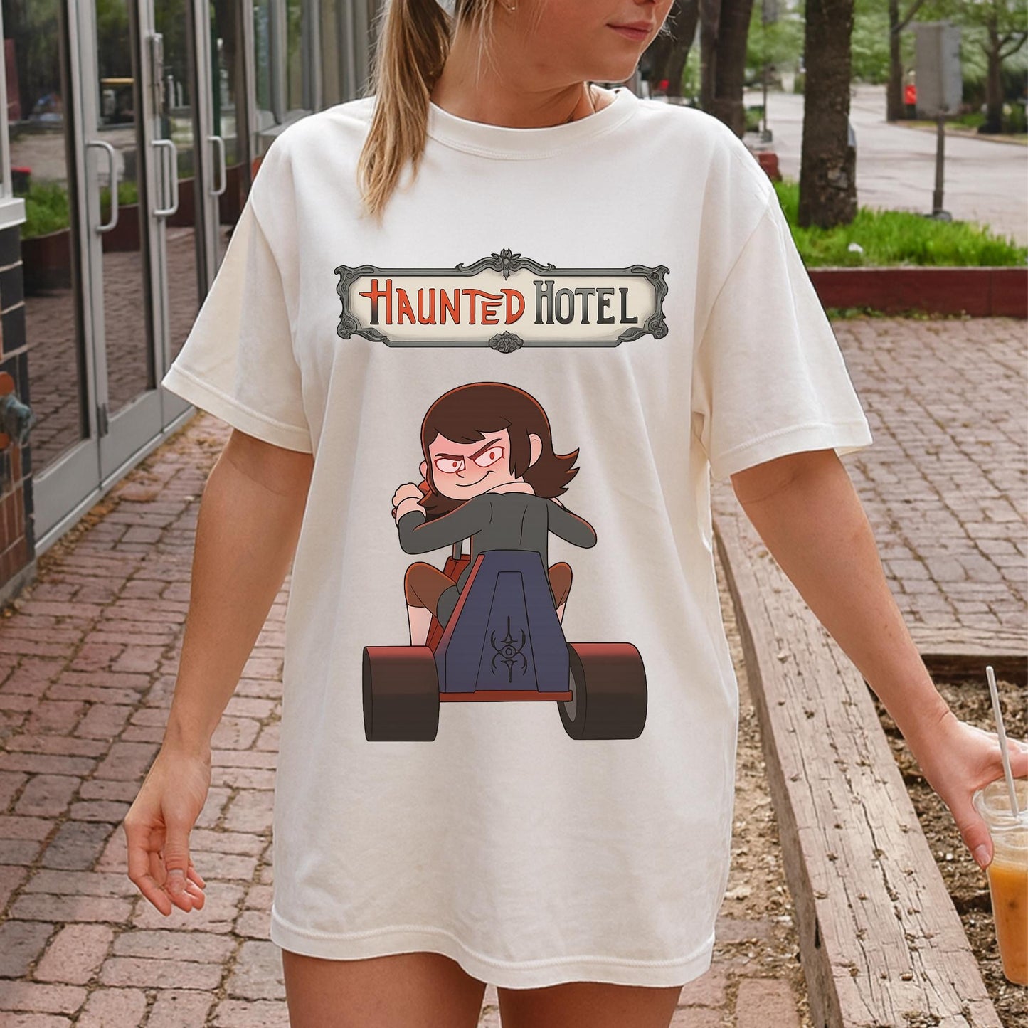 Haunted Hotel Abaddon Shirt, Funny Demon Cartoon T Shirt, Dark Humor Graphic Tee, Unisex Gothic Meme Shirt