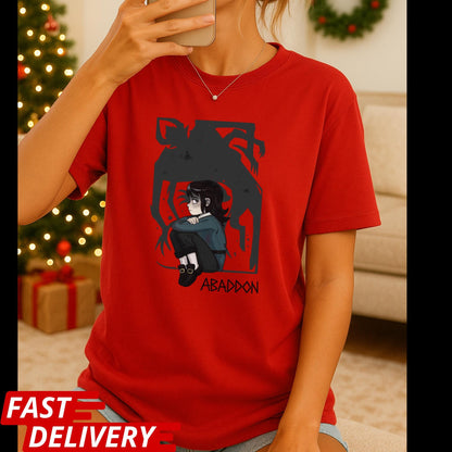 Haunted Hotel Abaddon Cartoon Inspired Custom T-shirt Dark Anime Horror Tee, Gothic Demon Graphic Shirt, Occult Art Aesthetic TShirt