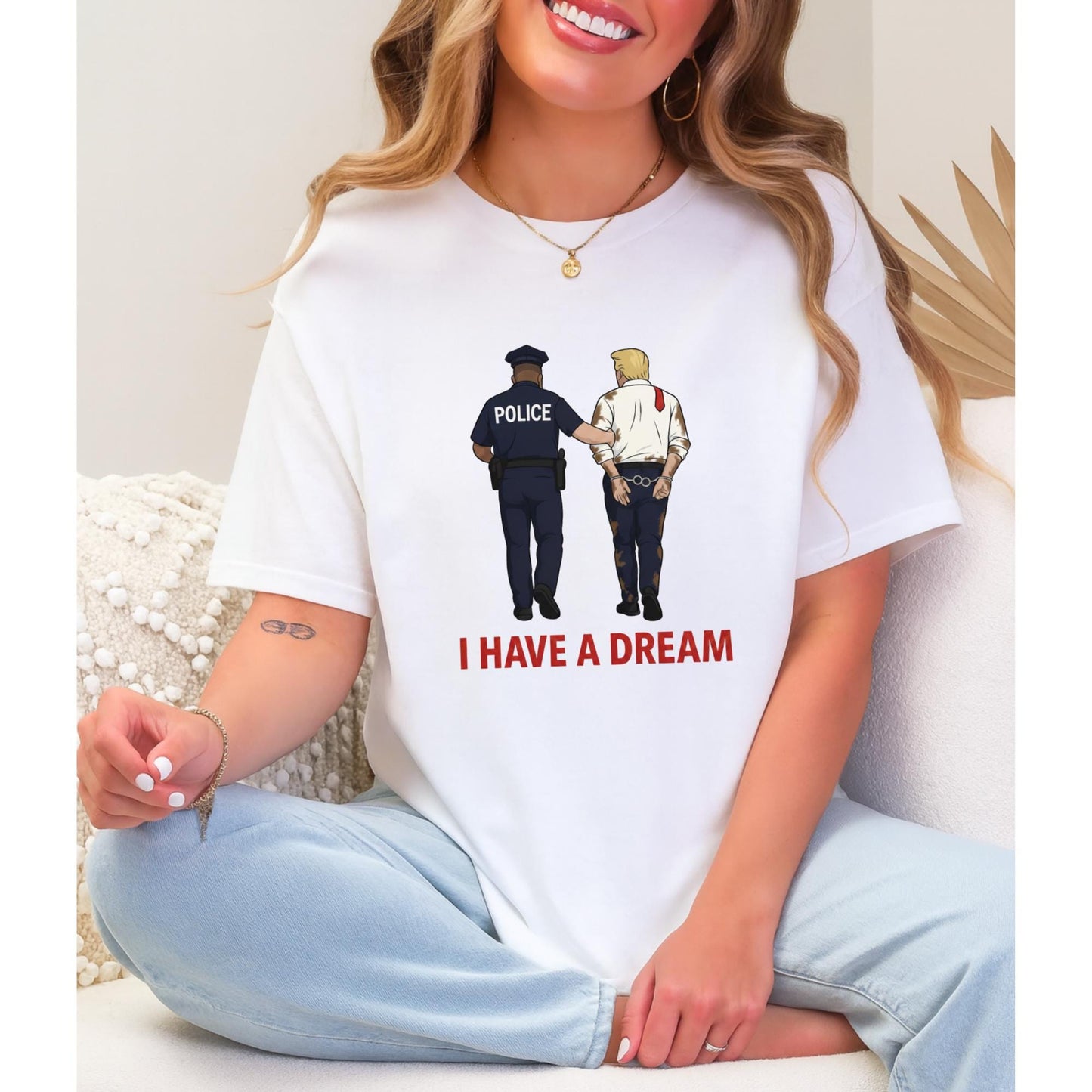 Anti Trump T-Shirt, Funny Political Satire Tee, I Have a Dream Parody Shirt, Anti Trump Gift, Police Cartoon Graphic Tee, Political Tee