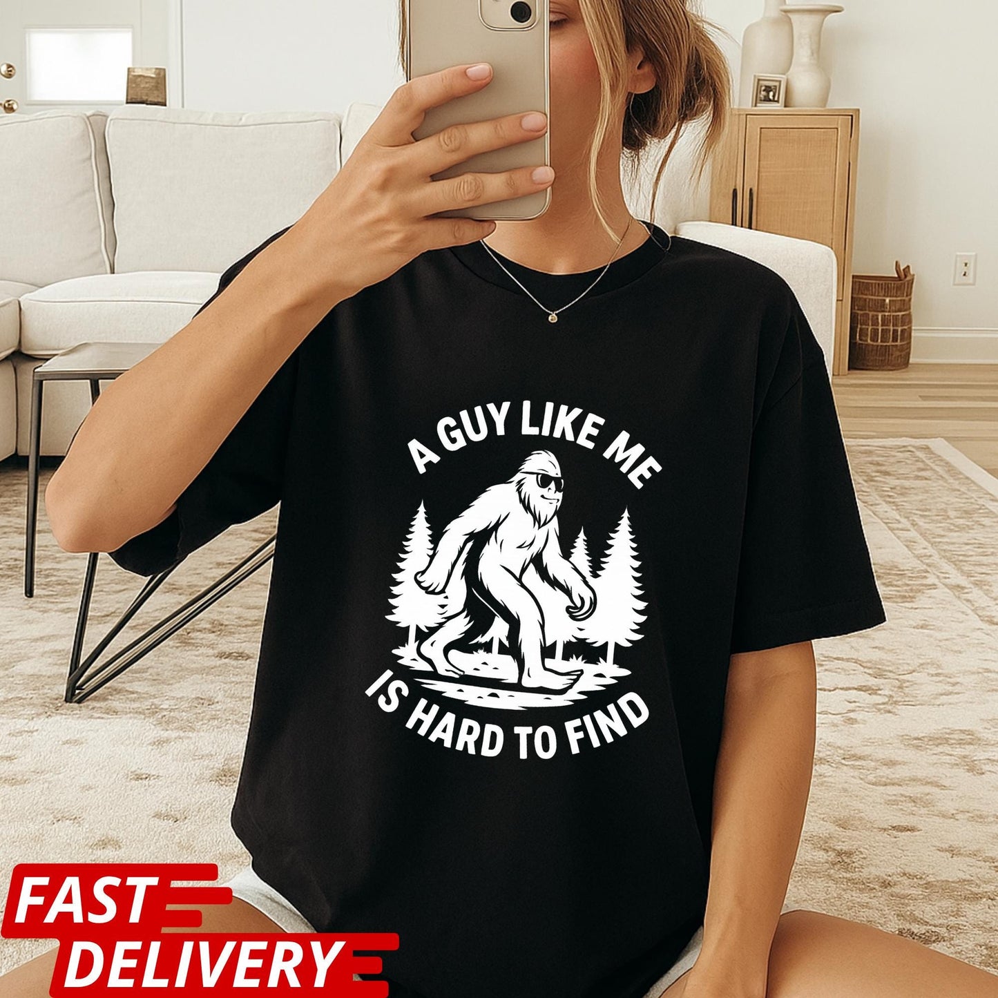 A Guy Like Me Is Hard to Find Shirt, Funny Bigfoot T-Shirt, Sasquatch Tee, Retro Camping Shirt, Outdoorsmen Gift, CottonBody Graphic Tee