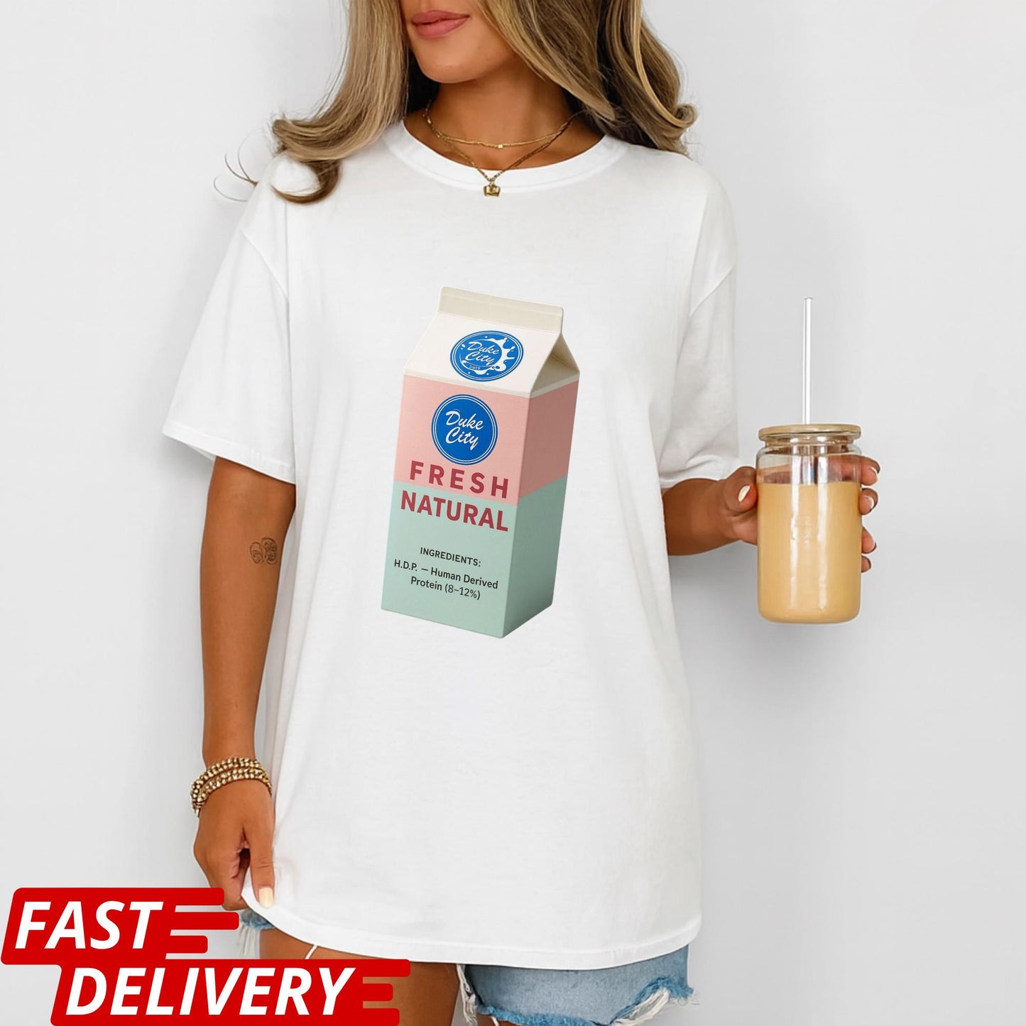 Pluribus HDP Milk Carton T-Shirt, Human-Derived Protein (HDP) Design, Pluribus Series Fan Shirt, John Cena Cameo Tee, Dark Sci-Fi TV Shirt