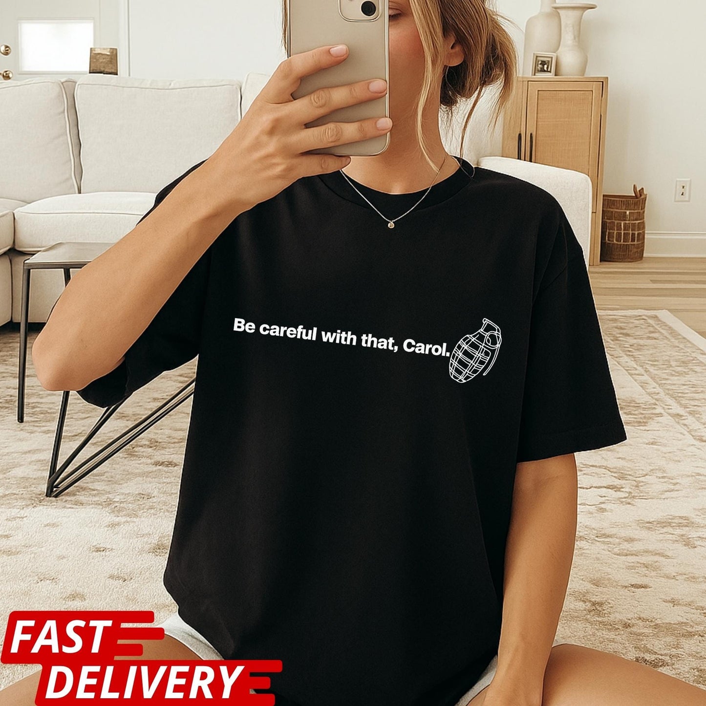 Be Careful With That Carol Shirt, Pluribus Quote T-Shirt, Iconic Pluribus Scene Tee, Sci-Fi Cult Series Quote Shirt