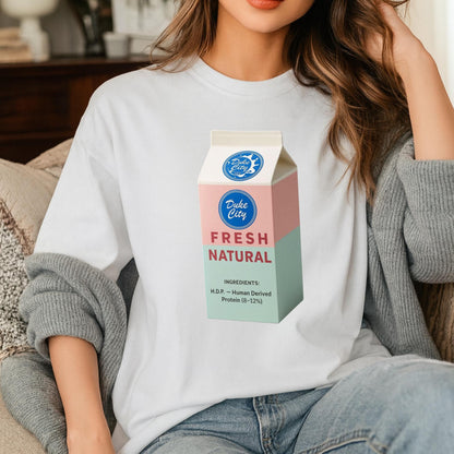 Pluribus HDP Milk Carton T-Shirt, Human-Derived Protein (HDP) Design, Pluribus Series Fan Shirt, John Cena Cameo Tee, Dark Sci-Fi TV Shirt