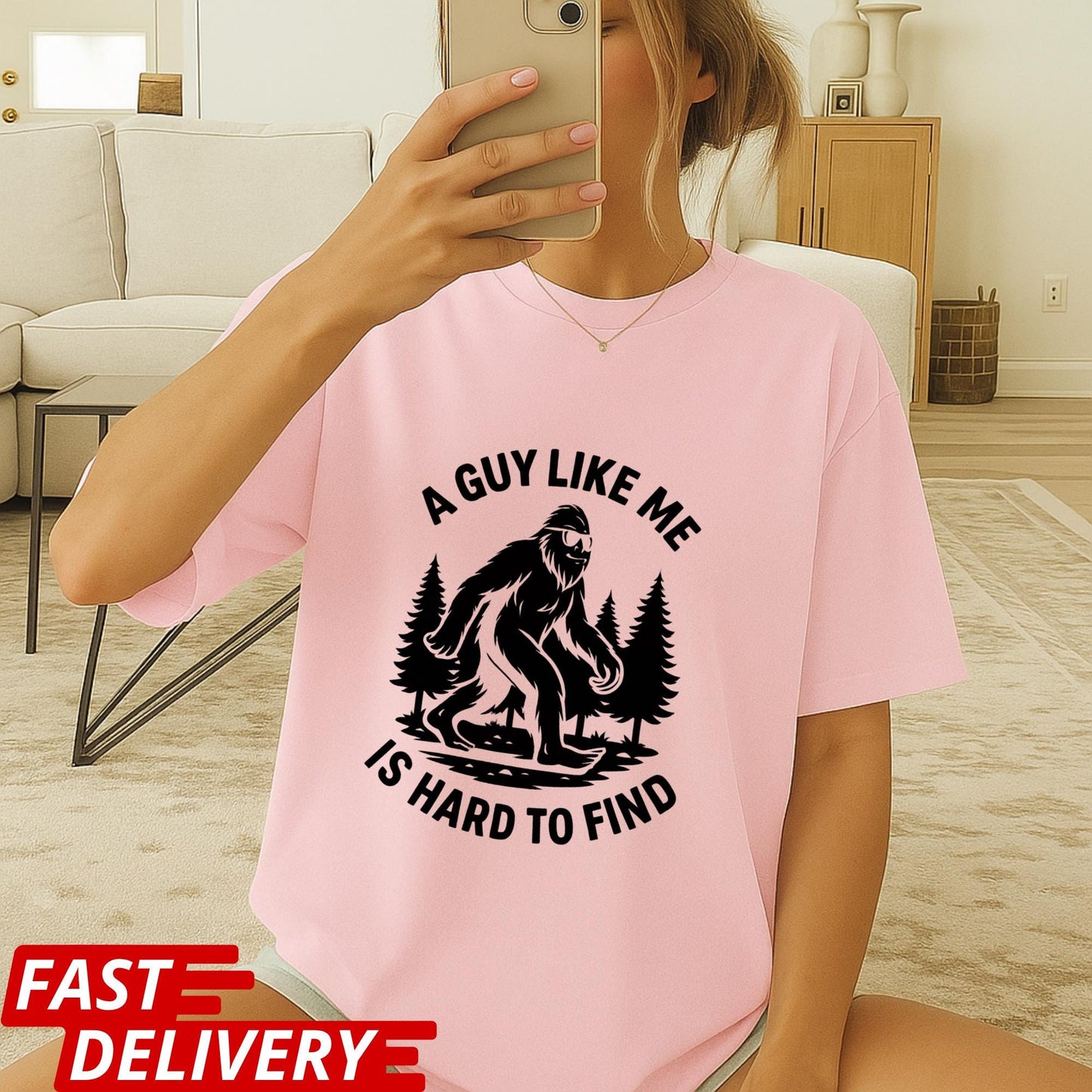 A Guy Like Me Is Hard to Find Shirt, Funny Bigfoot T-Shirt, Sasquatch Tee, Retro Camping Shirt, Outdoorsmen Gift, CottonBody Graphic Tee