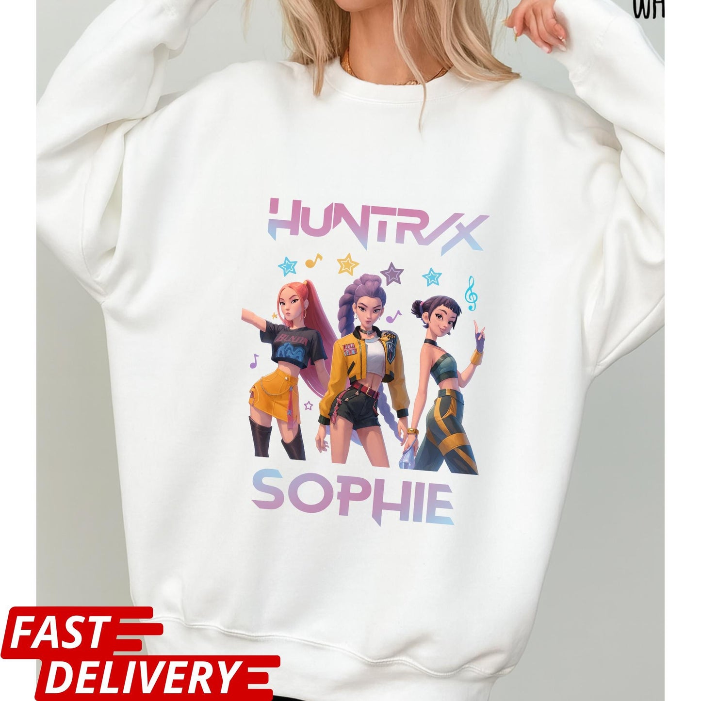 HUNTRX Sophie T-Shirt, Gamer Girl Anime Style Tee, Kpop Aesthetic Shirt, Virtual Idol Graphic Tee, Cool Pop Star Character Shirt