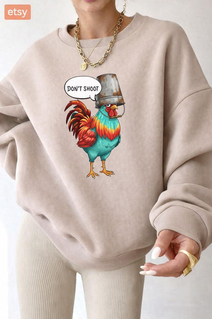 Arc Raiders Don’t Shoot T Shirt, Dont Shoot Funny Chicken Tee, Arc Raiders Inspired Graphic Shirt, Sarcastic Gamer Meme TShirt